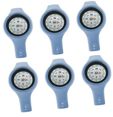 WKabnkn 6 brújulas portátiles multifuncionales, relojes con correa ajustable, brújulas para estudiantes, excursionistas, campistas, relojes multifuncionales de navegación para acampar