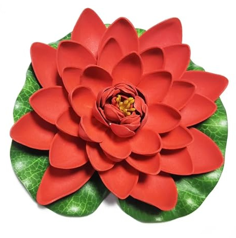UJEDFHV Konstgjord vattenlilja 10/17/28 cm lotus konstgjord blomma flytande falsk växt vattenlilja mikrolandskap för damm trädgård pool dekor för trädgård