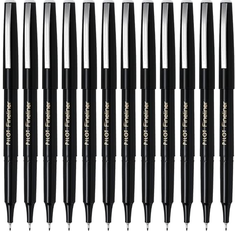 Pilot Fineliner 1.2 mm Tip - Black, Box of 12