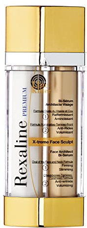 Rexaline X-treme Face Sculpt - Bi-Gesichts-Serum Architekt - liftende Pflege - Gesichts-Serum Anti-Age und Anti-Falten - zwei Pflegen in einem Hyaluronsäure-Serum - korrigiert Falten - 30 ml
