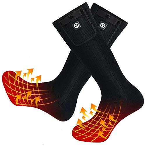 Calcetines Calefactables para Hombres y Mujeres,7.4V 2200MAH Electrónica Baterías Recargable Calcetines de Algodón Cálido Invierno Esquiar Motocicleta Ciclismo Calcetines Calentar Los Pies