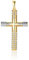 PRINS JEWELS Goldener Anhänger Kreuz 14 Karat 585 Gelbgold Mit Zirkonia Steinen Unisex