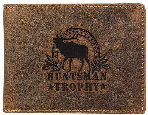 Greenburry Vintage Huntsman Trophy RFID Leder Geldbörse Portemonnaie BV-1796-HT-Stag Hirsch, Farbe:Braun