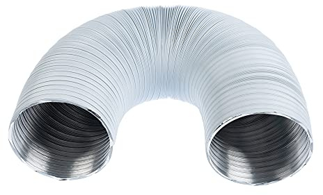 Steinberg14 Bianco Ø 100mm / 1.5metri Tubo Flessibile di Scarico in Alluminio - Tubo di Ventilazione Uscita Scarico Elemento Sistema di Alimentazione Aria Calda