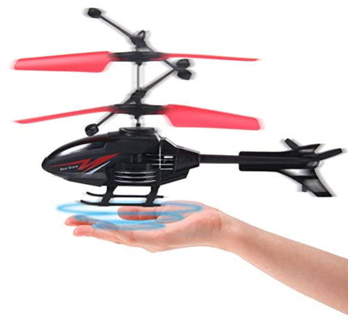 BSTCAR Flug Hubschrauber, Infrarot LED Fliegender Heli Spielzeug IR Sensor Hubschrauber Kinder Handsteuerung Spiel Draußen (Ohne Fernbedienung)