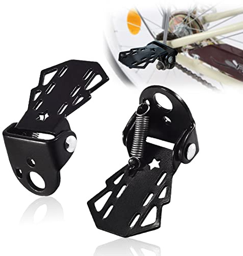 doepeBAE 1 Pares Pedal Trasero de Bicicleta Plegable,Pedales Plegables de la Bicicleta,Plegable de Metal Reposapiés Ciclismo de Accesorios,Pedales de la Bicicleta de Acero(Pedal)