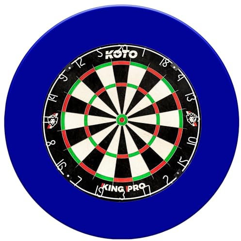 KOTO - King Pro + Dartscheibe Surround Blau, Dart Surround für alle Dartscheiben, Dart Auffamgring zum Schutz Ihrer Pfeile & Wände