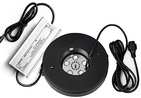OSMARI Nebulizador ultrasónico de 5 Cabezales, lámpara Colorida de 100W, generador de Niebla para Paisaje de rocalla de Piscina, Volumen de atomización de 2000Ml/H
