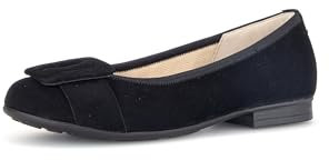 Gabor Damen Klassische Ballerinas, Frauen Flats,Wechselfußbett,Moderate Mehrweite (G),klassisch elegant,Pumps,Slipper,schwarz,42 EU / 8 UK