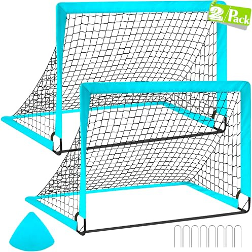 CATCHLUCK Football Goals for Kids Football Nets for the Garden Pop Up Goal Set Outdoor Goal Post with Carry Bag