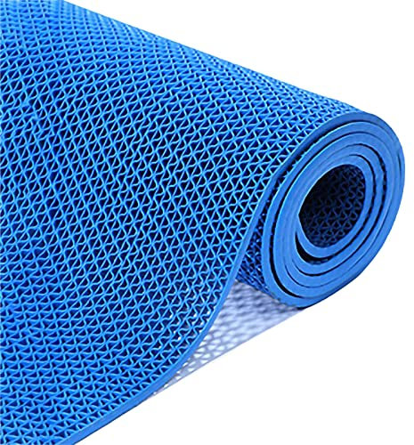 5 mm Dicke Teppichrolle für den Innen und Außenbereich, rutschfeste, wasserdichte Bodenmatte aus PVC für Badezimmer, Swimmingpool, Küche, Blau (Farbe: Blau, Größe: 120 cm x 300