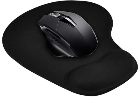 XiangJunly Alfombrilla Ratón, Alfombrilla Raton Reposamuñecas, Alfombra Raton Ordenador, Gaming Mouse Pad Ergonómica Antideslizante, Gel Alfombrilla de Ratón con Reposamuñecas, Negro