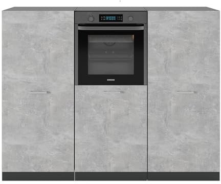 Vicco Küchenblock R-Line, Beton/Anthrazit, 180 cm ohne Arbeitsplatte, zur individuellen Erweiterung und flexiblen Anordnung der Module