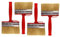 4 Stück Flächenstreicher Pinsel breit Pinsel Lasur Holz Rot, 120mmx30mm Soft Hair Dekorationspinsel Deckenpinsel Malerei an Wänden und Holz DIY Handwerk Professionelle Dekoration Lack schmieren