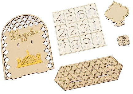 Calendario dell'avvento del Ramadan, in legno, per conto alla rovescia, fai da te, decorazioni per il conto alla rovescia, ornamento per casa, feste, vacanze (B)