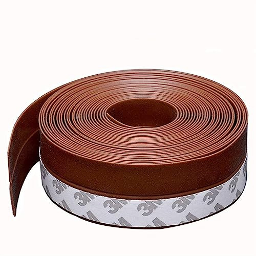 Ceenllim Weather Stripping, Door Seal Strip Self Adhesive Silicone Draft Bottom Gap Replacement Strip Roll Soundproof for Door, Window 26.3Ft (Width 25mm, Brown-Length 26.3Ft)