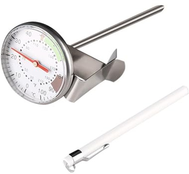 Jam Thermometer, Probe Candy Thermometer with Pot Clip, 0-100 Celsius & 30-210 Fahrenheit, High Accuracy Instant Read Digital Thermometer for Candles, Liquids, Cooking, Grilling and More