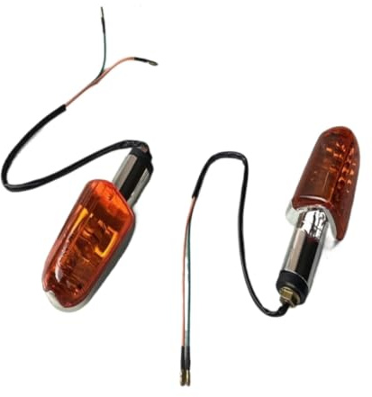 QMLQRGKF Bombilla de luz de giro ámbar 12V 10W para lámpara intermitente 125 150 Compatible con piezas de motocicletas automotrices(Yellow 2PCS)
