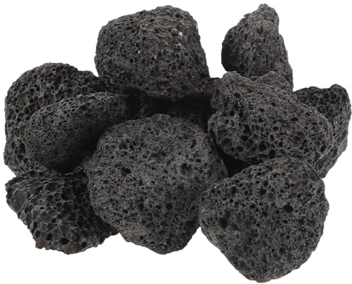 SHINEOFI 400G Black Volcanic Decorative Stone Natural Porous Volcanic Rock for Fish Tank Landscaping and Potted Plants Aquarium Ornament
