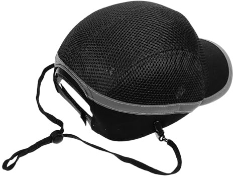 SOLUSTRE Casquette de Baseball Casque de Chantier Légère en PE Noir, Protection Antichoc Haute Résistance, pour Hommes et Femmes, Usine et Atelier