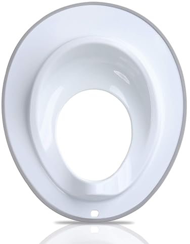 Toilettensitz für Kleinkinder (Weiß mit grauem Rand) - Toiletteneinsatz für kinder - Kindertoilettensitzaufsatz - Klositz - Kindersitz Toilettenaufsatz Baby Wc Sitz - Trittstufe - Klobrille