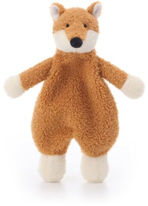 Apricot Lamb Stuffed Animals Security Blanket Yellow Fox Infant Nursery Character Blanket Luxury Snuggler Plush(Yellow Fox, 10 Inches)