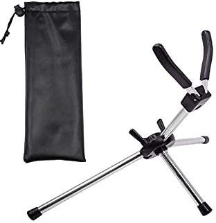 Liyafy Foldable Saxophone Bracket Alto Tenor Sax Stand Universal Wind Instrument Bracket with Leather Bag