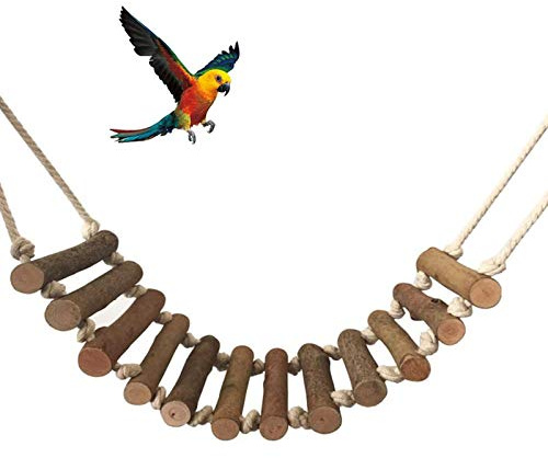 Escalera Colgante Juguete de Pájaro Ave Escalera Columpio Juguete de ave escalera Naturals Escalera de Cuerda Aves Juguete Puente Flexible Columpio Escalera para Entrenamiento Mascotas Loros