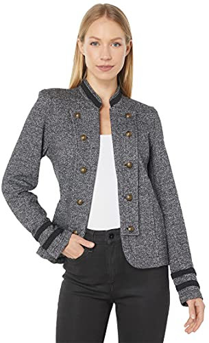 Tommy Hilfiger Damen Jacke mit Offenem Vorderband Lässiger Blazer, Schwarz Multi, L (6er Pack)