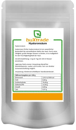 Hyaluronsäure | Pulver | Hyaluron | Hyaluronan | Anti Falten | Lebensmittelqualität | Buxtrade versch. Mengen (100 g)