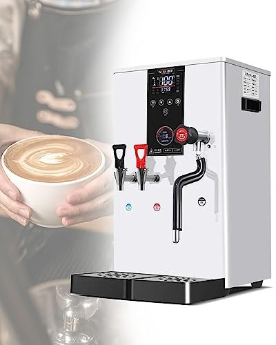 Montalatte Commerciale Montalatte Automatico A Vapore For Caffè,Macchina For Bolle Di Latte A Vapore Professionale In Acciaio Inossidabile For Caffè, Latte, Bubble Tea (Color : 110V, Size : White)