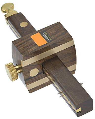 8 Inch Mortice Gauge for Woodworking, Ebony Marking Combination Gauge with Dual Pin Carpenter Scriber Tool