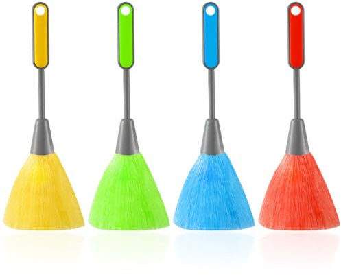 Cepillo de Limpieza con Plumero de Lana y Microfibra para Teclado de Ordenador - Mini con Mango para Filtro Eléctrico y Limpieza Ciega