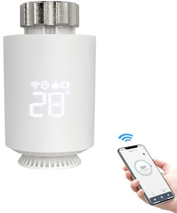 DEWIN Valvola Termostatica Smart,Termostato per Radiatore Digitale Testina Termostatica Intelligente,Smart Home Valvola Programmabile, App, Alexa, Google