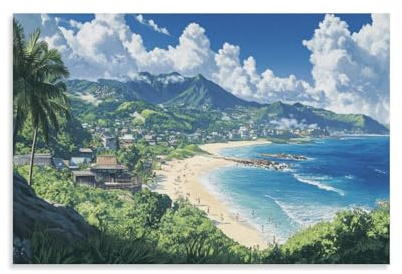 HLXZMCVBT Paisaje Grandes Cuadros Decoracion Salon Modernos,Playa con vistas al mar Cuadros Decoracion Salon Modernos，Mural Impermeable, Decorativos Salon Dormitorio 16x24inch(40x60cm)