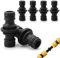 Flearitzo Lot de 4 Raccord Tuyau d'Arrosage 1/2 Connecteur de Tuyaux Double Pièce de Connexion Bidirectionnelle Connecteur Tuyau Arrosage Raccord de Tuyau pour Jardin et Maison(Noir)