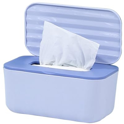 Boîte de Lingettes avec Couvercle, Distributeur de Lingettes Humides pour Mouchoirs et Papier Toilette, Idéal pour Salle de Bain, Bureau et Voiture(Violet)