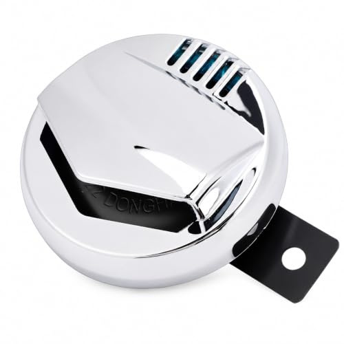Fabater Clacson Elettrico Universale per Moto, Clacson a Chiocciola Stile retrò Cromato Ad Alto Volume da 110 DB con Copertura Placcata in Cromo, per Sostituzione Moto