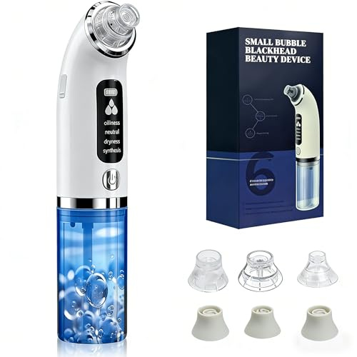 Limpiador de Espinillas y Poros para la Cara, 4 Modos, 6 Puntas de Succión y Depósito de Agua Visible, Limpieza Facial, Tratamiento del Acné y Cuidado diario de la piel