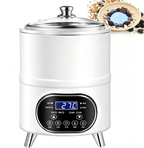 8l/12l Kommersiell Yoghurtmaskin, 400/600w Smart Fermenteringsmaskin För Yo | 400/600W Smart Fermenteringsmaskin för Yoghurt, 24H Timer och Temperaturkontroll 25–80℃, 360° Konstant Fermentering(white,8L)