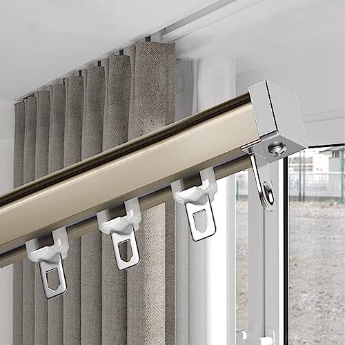 Heavy-Du ain-spår för tak- och väggmontering, 2,0-2,5 mm aluminiumlegering rumsavdelarskenor, tyst flexibel glidning för upphängning av tunga