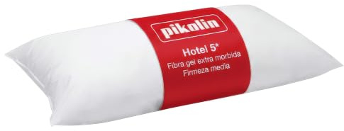PIKOLIN Home - Almohada de Hotel | Fibra Tacto Gel | Firmeza Media | 75x40 cm | Extrasuave | Tejido Exterior Algodón | Dormir de Lado