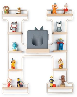 Boarti Kinder Regal Buchstabe H in Weiß - geeignet für die Toniebox und ca. 48 Tonies - zum Spielen und Sammeln, 1066