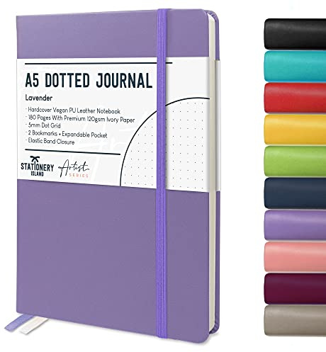 STATIONERY ISLAND Bullet Dotted Journal A5, Hardcover Dotted Notebook, Thick 120gsm Paper 180 Pages Journal Notebook