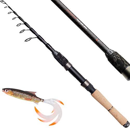 D-A-M Angelrute Shadow Tele Mini Spin - Profi Teleskoprute Reiserute (2,70 m / 40g)