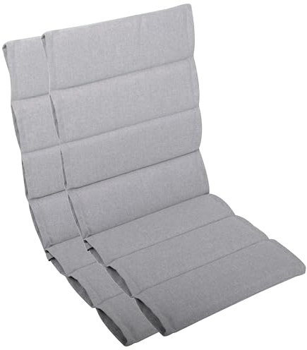 LILENO HOME Gartenstuhl Auflagen als [2er Set - Hochlehner] in Silber - Bequeme Liegen als Sitzauflagen für Gartenmöbel - Stuhlkissen für Gartenstühle und Klappstühle