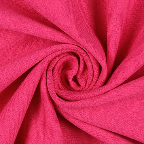 Mondo Tessuti - Tessuto Felpa Cotone Non Garzata Tinta Unita a metraggio Tessuto Estivo Ideale per Felpe Altezza 180cm(A Metro, Fucsia Chiaro)