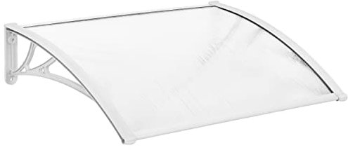 Yaheetech Front Door Canopy Outdoor Awning, Rain Shelter, 100 x 80cm, White
