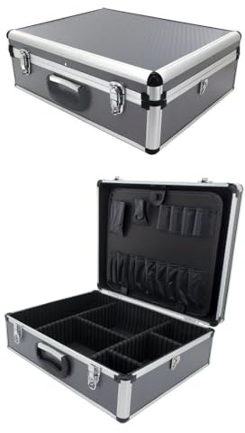 ROC Cases B044 Silver Toolbox Flight Case L460 x W360 x H160mm with Tool Tray and Internal Dividers, Electronics, Photography Storage