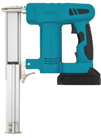 Pistola de uñas 2 en 1, pistola de clavos inalámbrica de 100 W, pistola de clavos con batería y cargador para carpintería, tapicería, revestimientos de suelos, techos, marcos de fotos, casas de